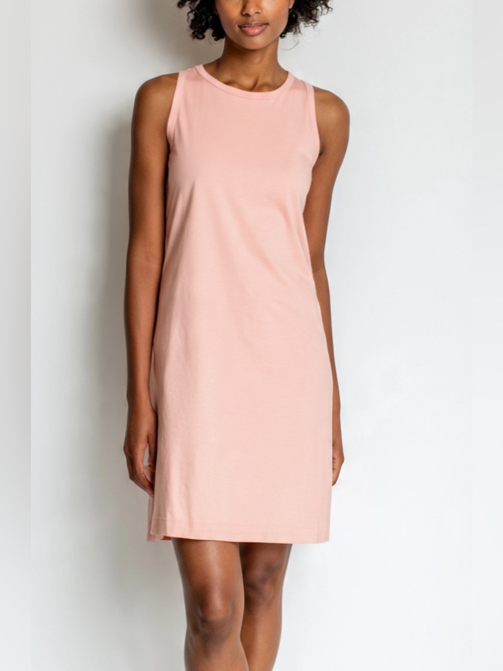 EILEEN FISHER Organic Cotton Tank Dress NWT Size XS Petite Blush Pink minimalist